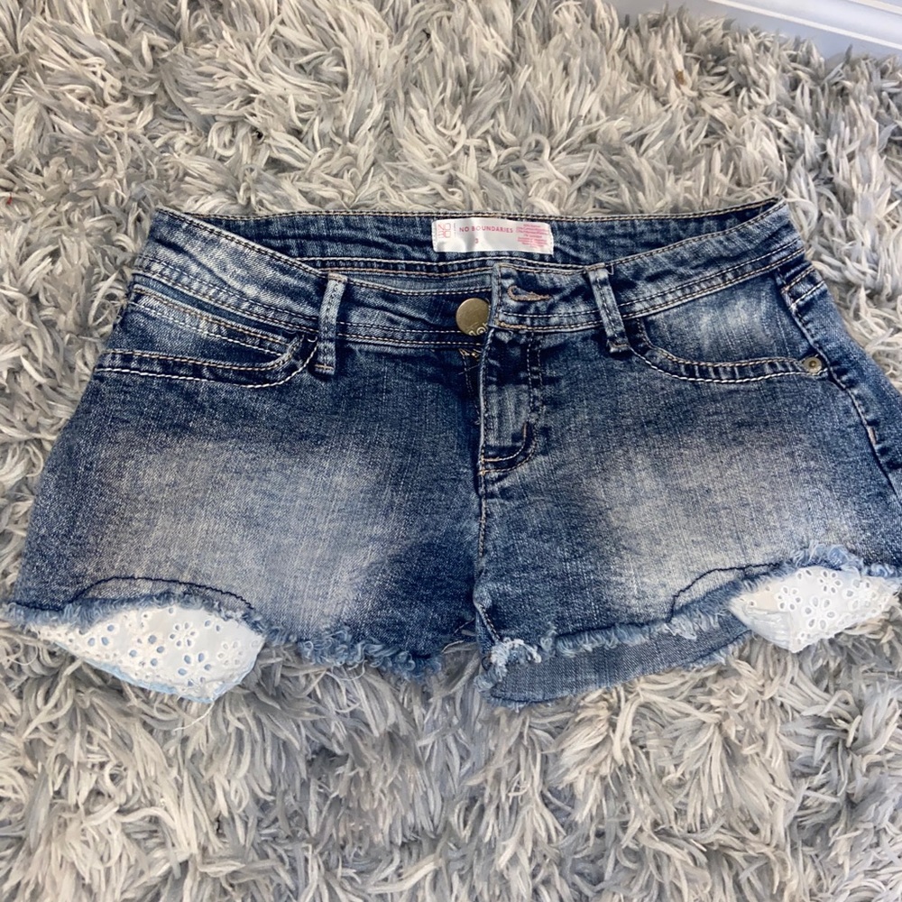 Shorts with pockets that come out and show able.